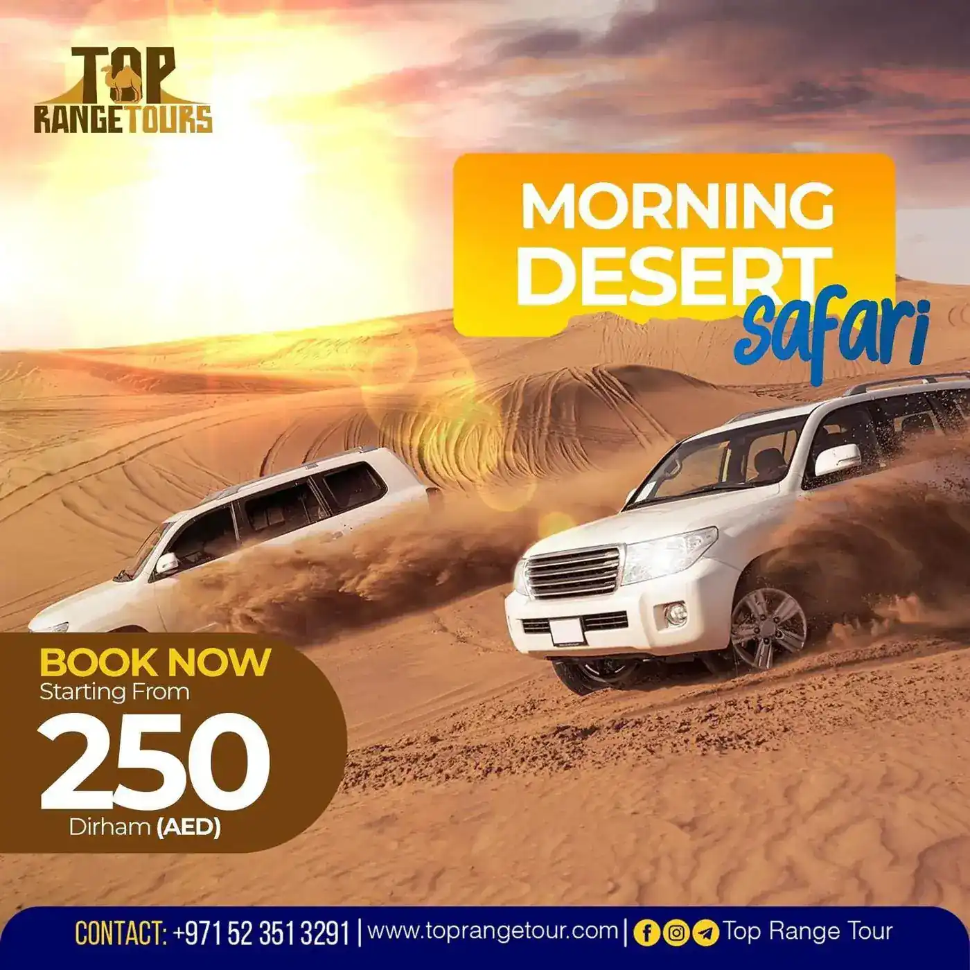 Morning desert safari package poster in Dubai